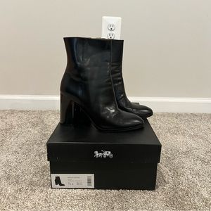 coach brielle leather bootie in black sz 7.5